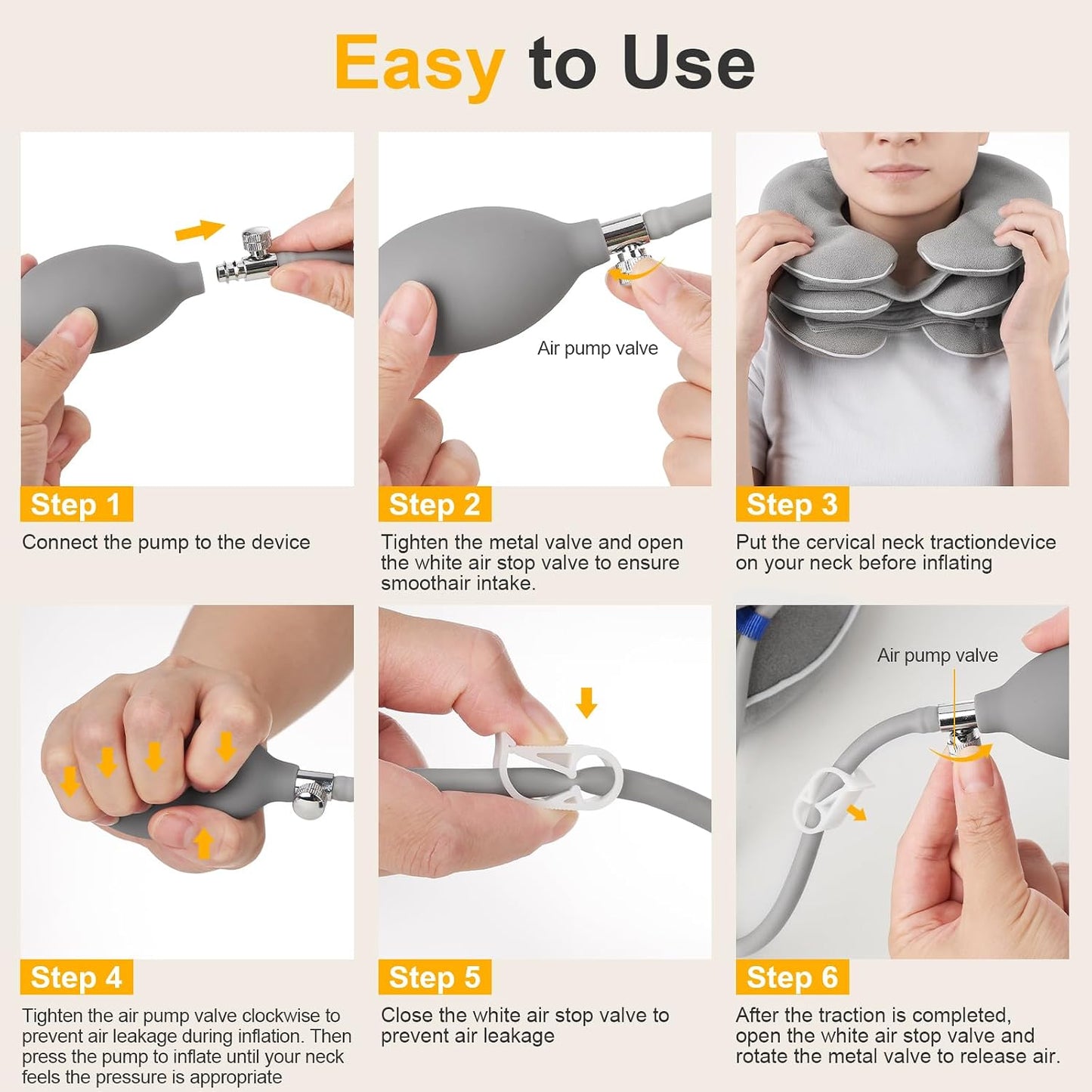 Neck Stretcher, Cervical Neck Traction Device for Instant Neck Pain Relief, Inflatable & Adjustable Neck Support Brace, Neck Traction Pillow for Home Use Neck Decompression