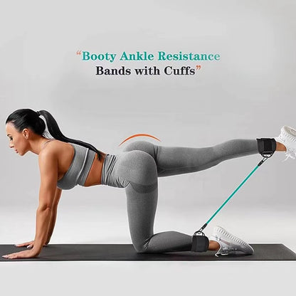 Ankle Straps Pull Rope Set Resistance Bands Foldable TPR Material Gym Fitness Equipment Ankle Cuffs Leg Expander Strength Yoga