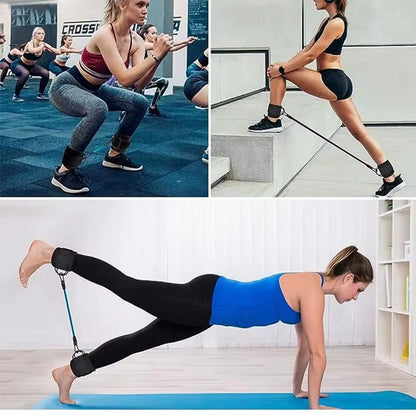 Ankle Straps Pull Rope Set Resistance Bands Foldable TPR Material Gym Fitness Equipment Ankle Cuffs Leg Expander Strength Yoga