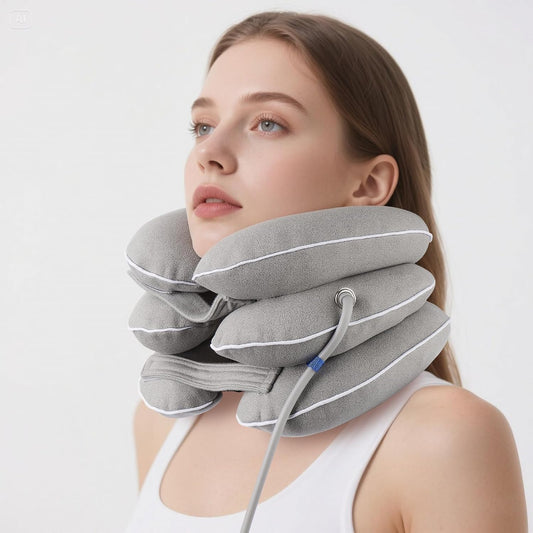 Neck Stretcher, Cervical Neck Traction Device for Instant Neck Pain Relief, Inflatable & Adjustable Neck Support Brace, Neck Traction Pillow for Home Use Neck Decompression