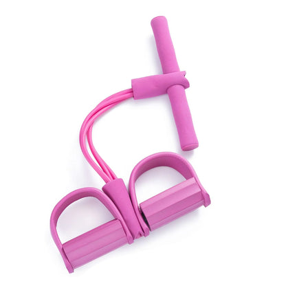 Home Yoga Four-Tube Elastic Resistance Band Full Body Stretch Rope Sit-Up Aid for Step Platforms