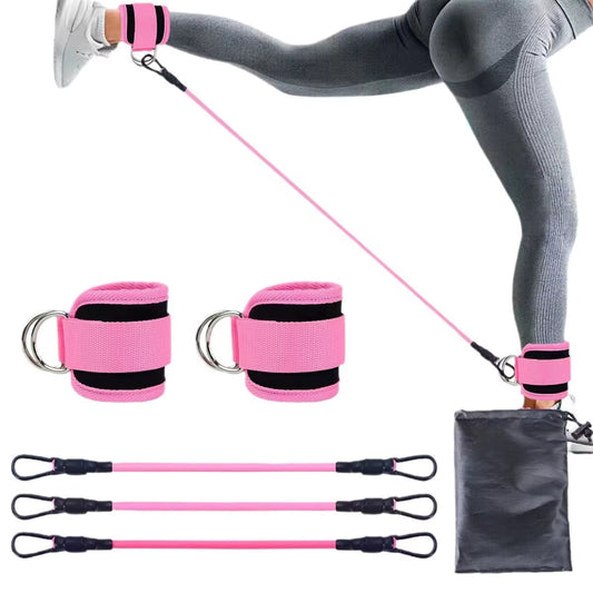 Ankle Straps Pull Rope Set Resistance Bands Foldable TPR Material Gym Fitness Equipment Ankle Cuffs Leg Expander Strength Yoga